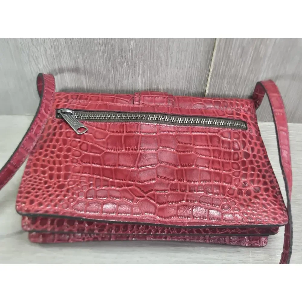 Patricia Nash Tauriana Leather Crossbody Organizer RED Leather